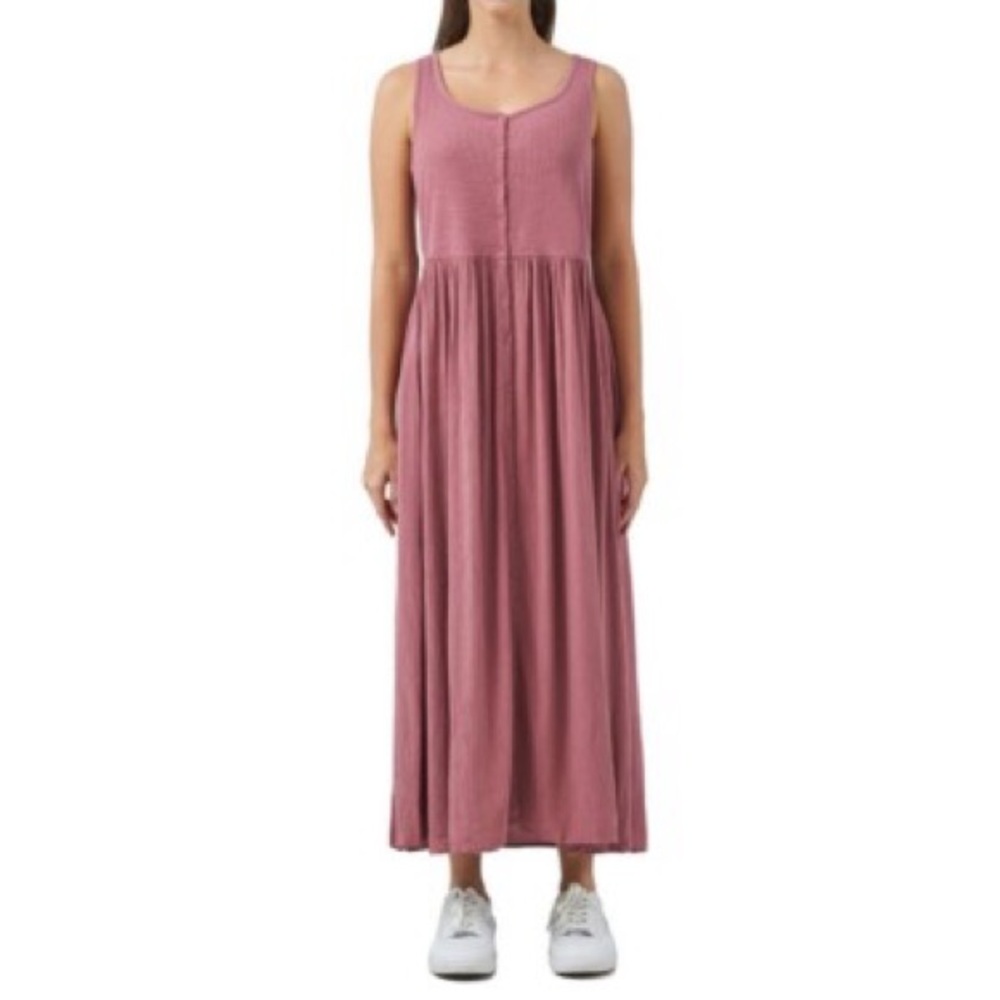 XXL Frye Women’s Dress Mauve Pink Button Front Plus Size Maxi Dress Sleeveless